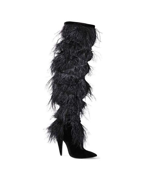 ysl feather boots|ysl saint laurent boots.